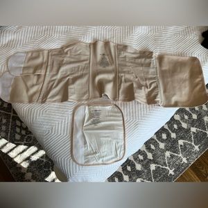 Belly bandit luxe postpartum wrap and luxe belly wrap extender almond